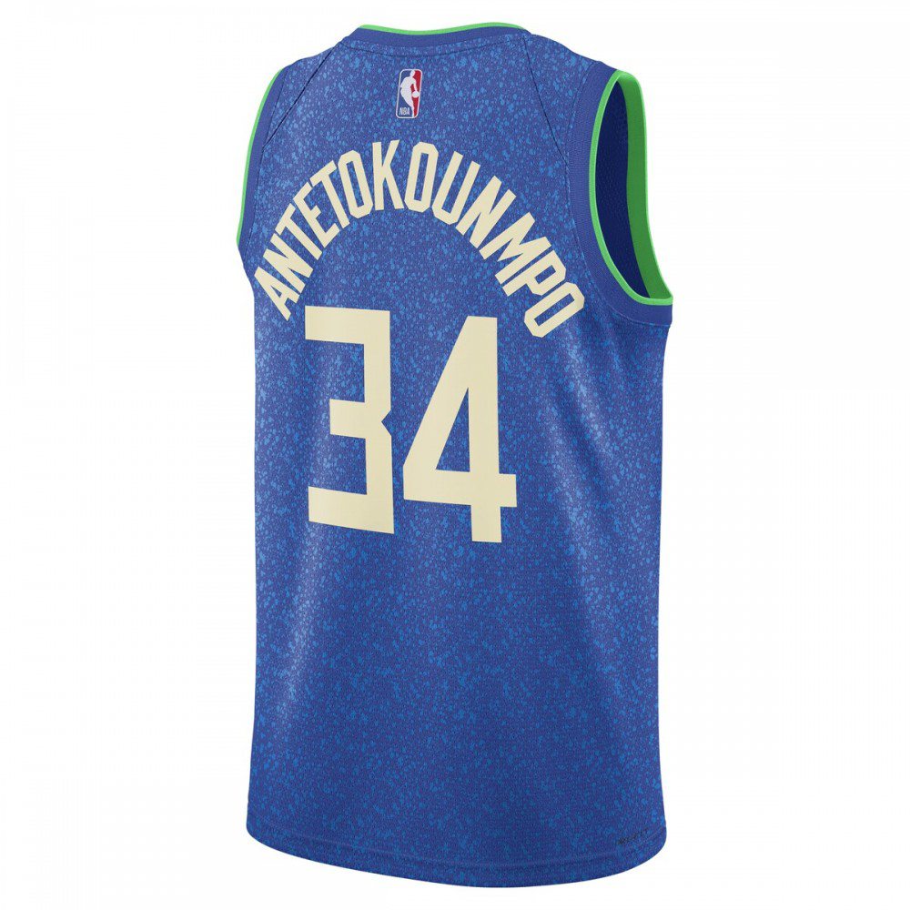 Giannis Antetokounmpo Milwaukee Bucks Unisex 2023/24 Swingman Jersey - Blue - City Edition-Pro Kit Vault | Brand New 26/27 Sports Jerseys